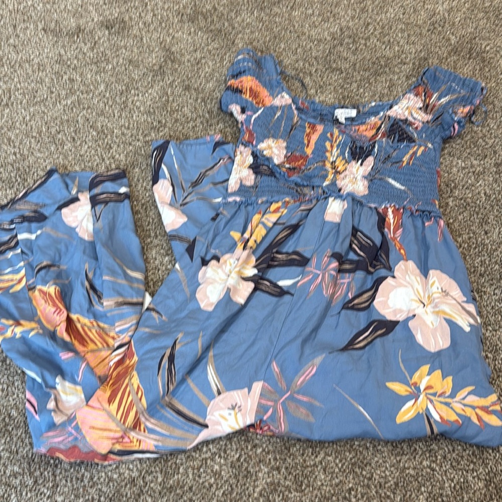 Blue flower Sons of Peace XS wide leg jumpsuit